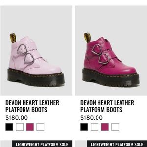 Devon heart leather platform boot… doc martens